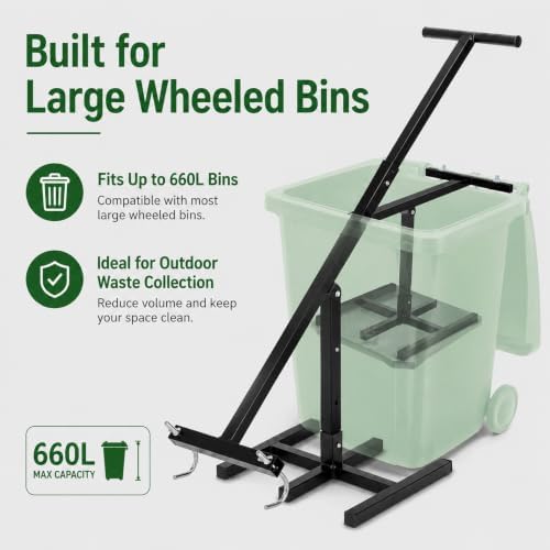 Trash Can Compactor Tool, Waste Recycling Hand Tool, Heavy-Duty Trash Compactor for Outdoor Use, Touchless Bin Compactor (1Pc) - 4