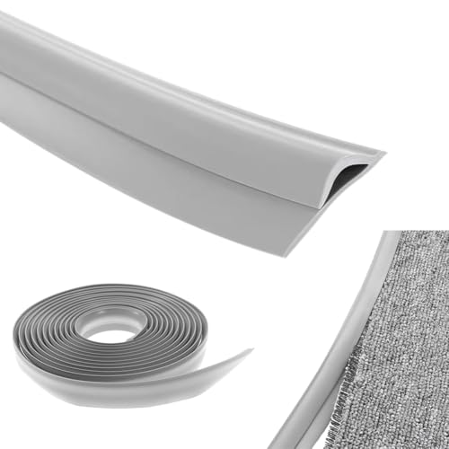 Übergangsschiene Selbstklebend Übergangsleiste Laminat Abschlussleiste - Selbstklebende Randleiste,PVC Bodenübergangsstreifen,Teppich, Grau(3M)