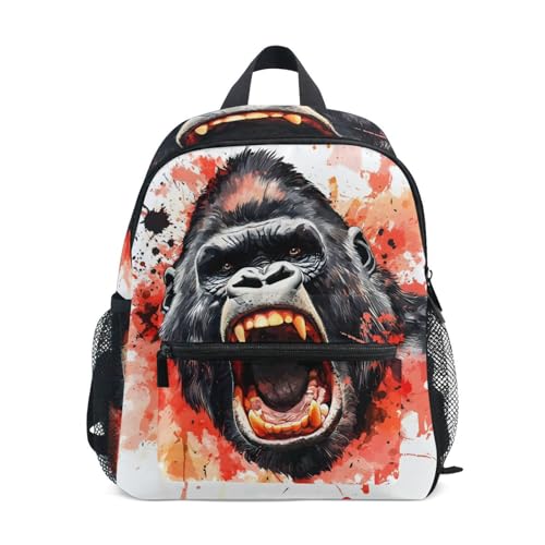 ALAZA Toddler Backpack for Boys Girls King Kong Roar Red Splash Cute Kids Backpack Mini Kindergarten Elementary Back Pack for Daycare Travel 12