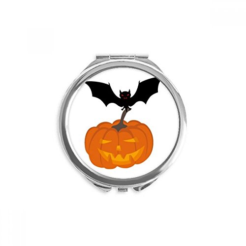 Miroir chauve-souris citrouille d'Halloween de maquillage rond portable 2,6"