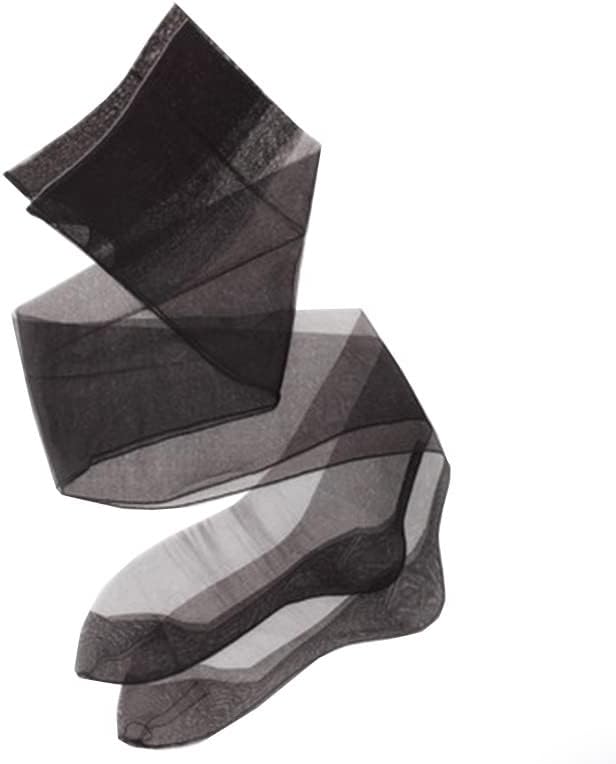 Manguo Women's Thigh High Sheer Stockings Antiskid Silicone Ultra Shimmery Contrast Top Cuban Heel Backseam Stockings Black - Image 2