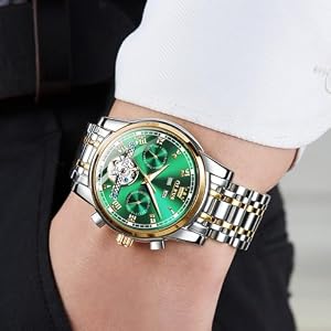 olevs automatic watch for men self winding mechanical luxury business stainless steel multi calendar waterproof luminous wrist watches