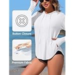 ATTRACO Rash Guard for Women UPF 50+ Sun Protection Clothing Button Down SPF Hoodie Beach Shirts - Image 2