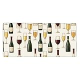 Base en caoutchouc antidérapant stable : le fond en caoutchouc de 3 mm maintient le tapis de souris imprimé vin rouge champagne fermement en place, soutenant le sous-main de bureau, le tapis de souris et le tapis de clavier sans mouvement indésirable