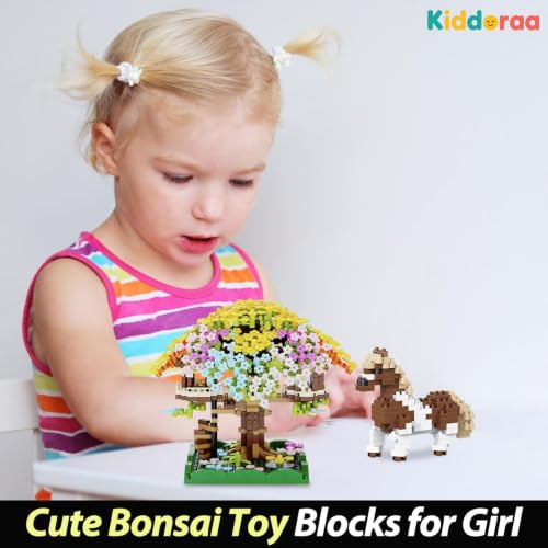 Image of Kawaii Cherry Blossom Tree Mini Building Blocks Set, 591+ PCS Japanese Sakura Bonsai Architecture Model for Teens & Adults 14+ | 1 Year Manufacturing Warranty