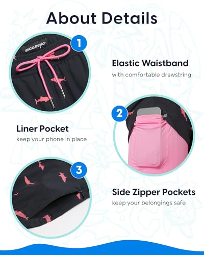 maamgic Mens Swim Trunks with Compression Liner 9 Inch Stretch Quick Dry Swim Shorts with Zipper Pockets Swimwear4