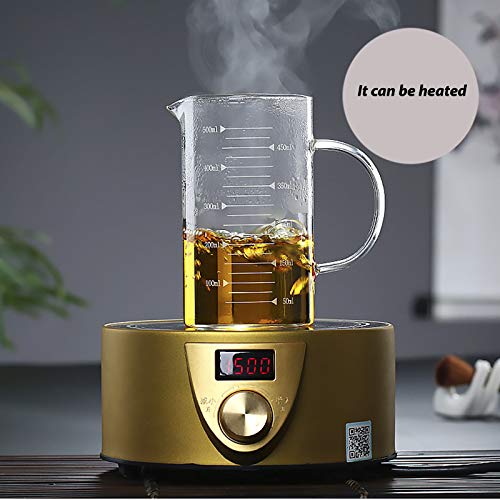 500Ml Glass Measuring Cup With Lid Heat Resistant Handle Measured Mixing Glass Mug Clear Scale V-Shaped Spout For Milk Coffee Liquid Beaker Drinking Glasses Measure Jugs, Microwave Oven Freezer Safe #TOP2