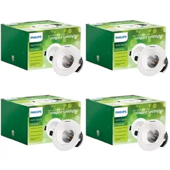 Philips 3W Astra Spot Tilt Natural White Recessed Ceiling Lamp (Pack of 4)