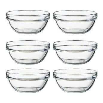 Arcoroc Stacking Bowl Transparent Height 5.5 cm Diameter 12 cm Pack of 6 - Glass Bowl