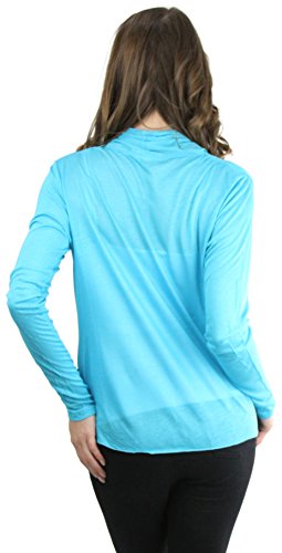 Image of ToBeInStyle Womens Open Front Long Sleeve Lightweight Asymmetrical Draped Cardigan with Side Pockets