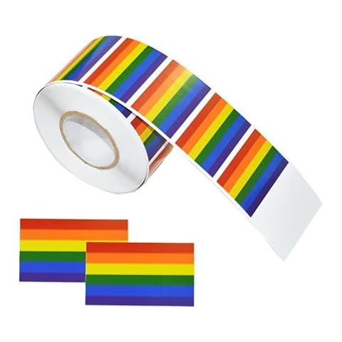 TABANA Progress Pride Rainbow Flag Sticker 500 Pcs Gay Lesbian Pansexual Bisexual LGBT LGBTQ Proud Colorful Waterproof Sticker Decoration for Skateboard Luggage Car Bike Flask Laptop Water Bottle Cover