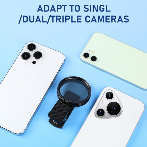 Image of CPL Filter for Mobile Set, 52mm Clip-On Polarizing Lens Filter Kit,Nd Filter for Mobile Compatible with Most Smartphones for Outdoor Photography (Black(C))