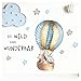 Little Deco Aufkleber Spruch sei wild & Tiere I Wandbild 159 x 55 cm (BxH) I Heißluftballon Wandtattoo Kinderzimmer Junge Babyzimmer Tiere Wandbilder Deko Kinder DL315