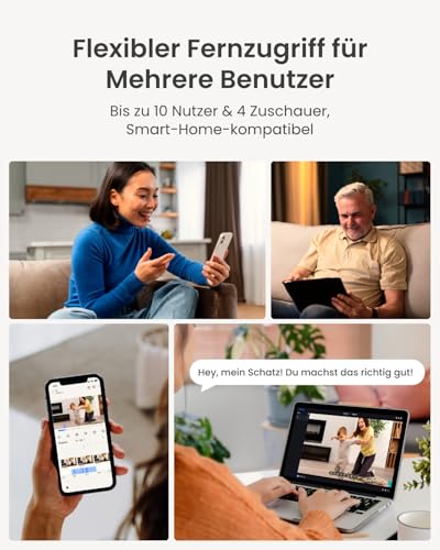 Reolink 2K Überwachungskamera Innen, 360°-Ansicht Indoor Kamera WLAN mit Auto-Tracking, Baby Monitor mit Personen-/Tier-/Weinen-Erkennung, 2,4 GHz Wi-Fi, Privatmodus, 2-Wege-Audio, E1 4MP