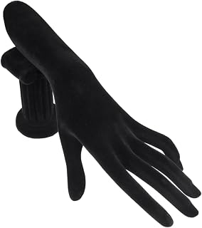 OUNONA Resin Hand Model Jewelry Display Rack with Soft Black Flannel Surface Bracelet and Watch Organizer Stand for Rings Necklaces for Home Shop Desktop Use