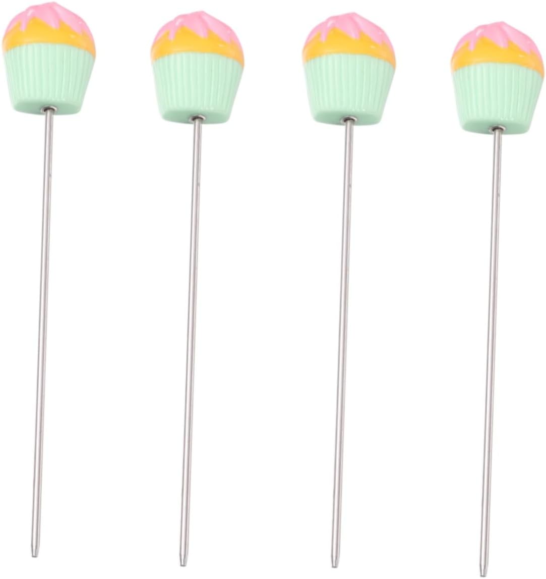 Ciieeo 4pcs Diy Baking Tool Stainless Steel Cake Tester Needle Easy Wash Cake Pattern Handle for Baking Lovers