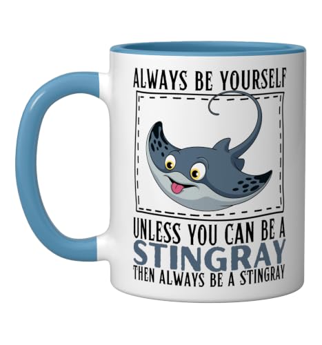 Always Be Yourself Unless You Can Be A Stingray Ceramic Mug, Blue/White