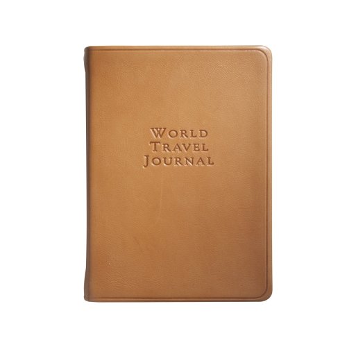 World Travel Journal, echtes Kalbsleder, 15,2 cm, Brititsh Tan