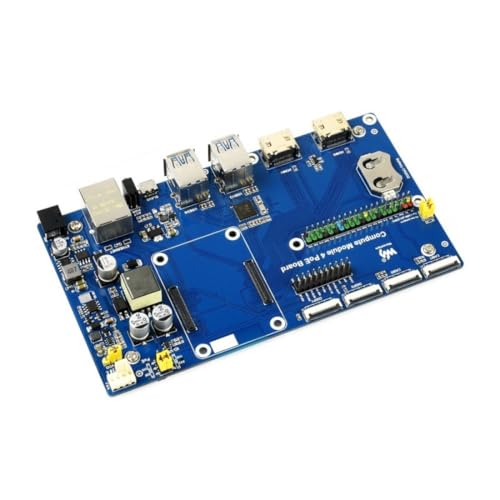 Image of Waveshare Raspberry Pi Compute Module 4 IO Board with PoE Feature | CM4 Expansion Board, Power over Ethernet Support, Essential Interfaces, Embedded Development, Industrial Grade Design for Projects