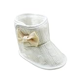 Weixinbuy Toddler Girls Fleece Woollen Fur Knitted Bowknot Snow Boot