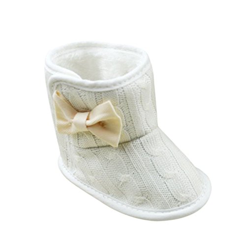 Weixinbuy Toddler Girls Fleece Woollen Fur Knitted Bowknot Snow Boot