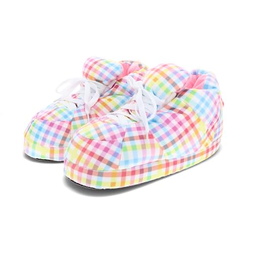 Image of Happy Feet Slippers Standard Sneaker Slippers for Men, Women, and Kids - Women Shoes, Gifts for Women, As Seen on Shark Tank - Classy Oversized House Slippers for Women with Non-Slip Rubber Soles