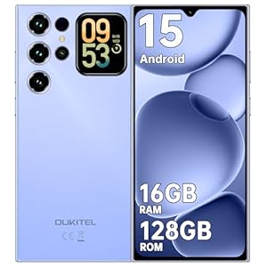 OUKITEL C62 Mobile Phones 2025 - Android 15, 6.88" Smart phone, 16GB+128GB/1TB, 5150mAh Battery Phone, 13MP Camera, 4G Dual SIM-Free & Unlocked Mobile Phones, Fingerprint/Face Unlock/GPS/BT5.0, Blue