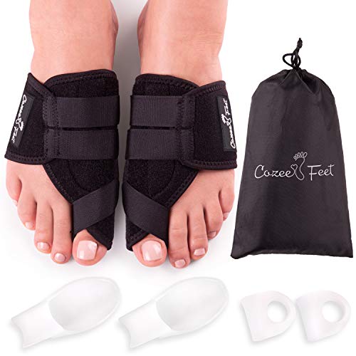 Cozee Feet Orthotic Bunion Corrector and Bunion Relief – Adjustable Big Toe Straightener with Big Toe Protectors and Overlapping Toes Spacer Correctors for Hammer Toe Foot Pain Relief Bunion Splint