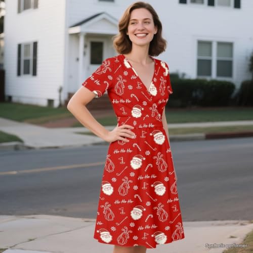 Image of Women's Summer Dresses Short Sleeve Formal Dresses with Pockets | Lightweight polyester fabric delivers cool airflow during hot summer outdoor activities