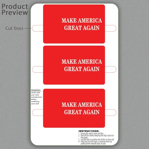 KCD Credit Card Skin Sticker Cover Decal Wrap 3-Pack – Patriotic MAGA Design – Durable Vinyl Stickers for Cards - CCS0104