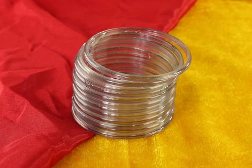 Image of STYOLLO Viral Jelly Transparent Plain Glass Chudi Set For Women & Girls | Traditional Bangle Set | Stylish Bangles For Girls | Ethnic Wedding, Festive & Daily Jewelry | Classic Designer Churi - Set Of 12