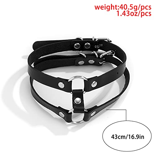 Duyifan Lederhalsband, Gothic Halskette HalsbäNder FüR Frauen Sexy, Verstellbare Liebe Herz Punk Pu Halskette, MäDchen… – Bild 4