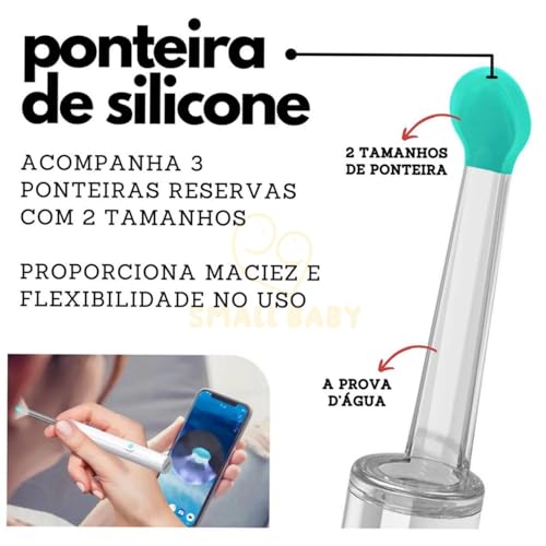 Ferramenta de Remoção de Cera de Ouvido limpador de ouvido com CAMERA 1080P