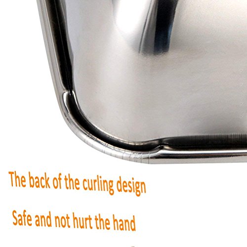 Sheet Pan,Cookie Sheet,Heavy Duty Stainless Steel Baking Sheet Tray, Toaster Oven Pan,Jelly Roll Pan,Deep Edge,Mirror Finish and Rust Free,Easy Clean & Dishwasher Safe (16.2x12.6x2.4 inches) - Thumbnail 2