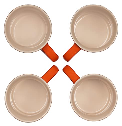 Le Creuset Stoneware Set Of 4 Mugs, 14 Oz. Each, Flame #TOP2