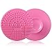 Brush Cleaning Mat, Silicone Makeup Cleaning Brush Scrubber Mat Portable Washing Tool Cosmetic Brush Cleaner with Suction Cup for Valentines Day