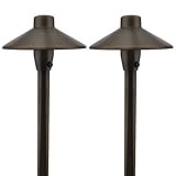 MarsLG BRS1 ETL-Listed Solid Brass Low Voltage Landscape Accent Path and Area Light with 6.5" Shade