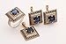 Turkish Handmade Jewelry Small Square Shape Sapphire and Round Cut Topaz 925 Sterling Silver Jewelry Set Earrings,Pendant and Ring Size Option