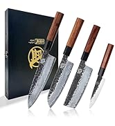 MITSUMOTO SAKARI 4PCS Kitchen Knife Set, Professional Japanaese Knife Set, High Carbon Stainless ...