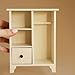 Funky Mini House 1:12 Scale Miniature Dollhouse Wood Wardrobe Furniture- Mini Bedroom Furniture Closet with 3 Hangers Sliding Drawer - Birthday Holiday for 3+ Year Old (White)