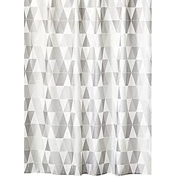 mDesign Cortina de baño de tejido impermeable – Cortinas para ducha y bañera de 183 cm x 183 cm con peso en la parte inferior – Accesorio de baño duradero con orificios reforzados – gris