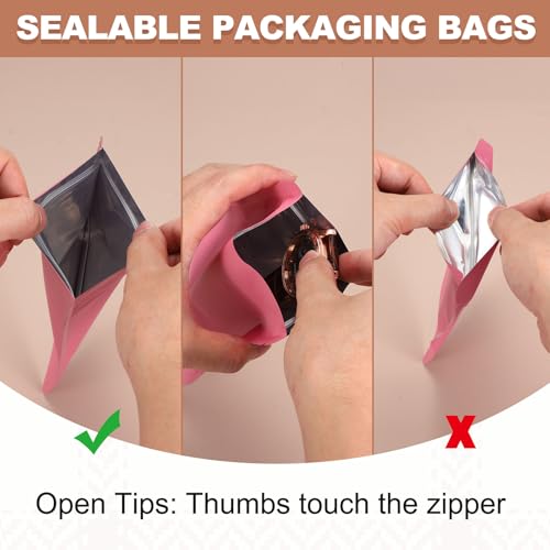 Sacs pour le stockage des aliments et petits objets roses zip