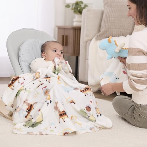 Image of Evolur Good Knight 2 Piece Gift Set, Includes Blanket with Lovey, Warm and Cozy Baby Blanket, Machine Washable Nursery Bed Blanket, Soft and Charming Lovey