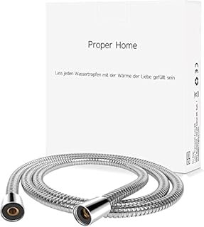 ProPerHome Stainless Steel Shower Hose,200 cm, Double Safety Technology Design, Instant Installation, Metal Hose with Swivel, Universal Shower Hose for Hand Shower