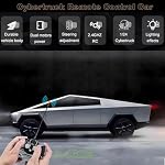 Cybertruck Toy Remote Control Car All-Terrain RC Car 1/24 Model 2.4GHz Remote Cyber Truck with Light Effect Four-Wheel Drive RC Race Car Ddual Batteries for Long Endurance Age for 3 Years and Up