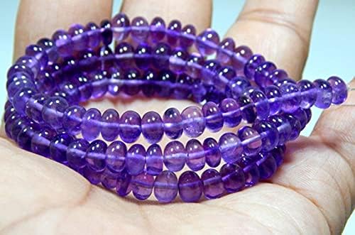 Améthyste en perles roundell de 6x7mm pour fabriquer un collier bohème chic