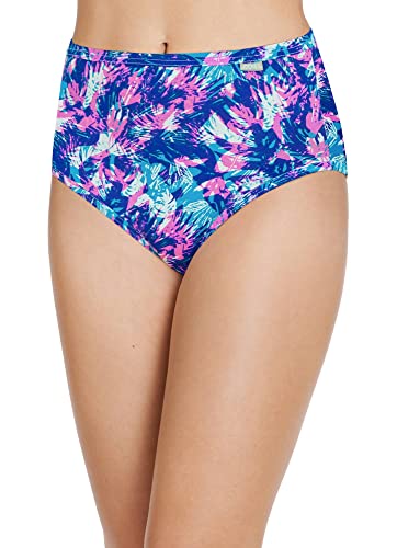 Jockey Women's Underwear Plus Size Elance Brief - 3 Pack, Softest Teal/Belvedere Violet Stripe/Tropical Burst, 10 #TOP1