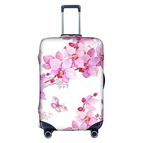 Fleurs roses et couverture lavable de bagage de papillon avec la tirette cachée appropriée à 18-32 pouces