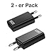 Produktbild OKCS 5W 2X Slim USB Netzteil - Netzstecker Adapter 5V / 1A kompatibel für Smartphones/Tablets/eBook Reader/iPhone/Galaxy / P10 P20 / Xperia/etc. - Black
