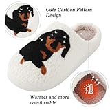 Solutra Hausschuhe Damen Plüsch Winter, Warme Pantoffeln Herren Slippers, Flauschige Weiche Rutschfeste Hauspantoffeln Damen (41/42 EU, Dackel)